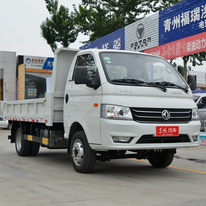 Dongfeng W17 usado 102hp Dirección izquierda 2 asientos 2 bolsas de aire fila única 4 * 2 camión de descarga ligero