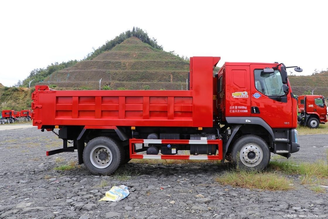 Cambio de marcha atrás número 2 245HP Dongfeng 4x2 camión de descarga para la construcción 15-20T