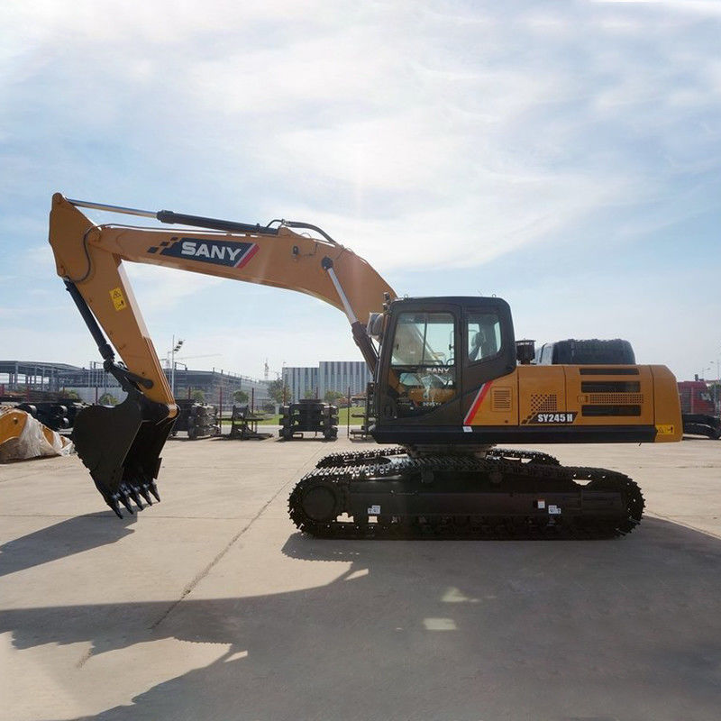 SANY SY245H 24 toneladas de excavadora usada en la planta de fabricación con color amarillo