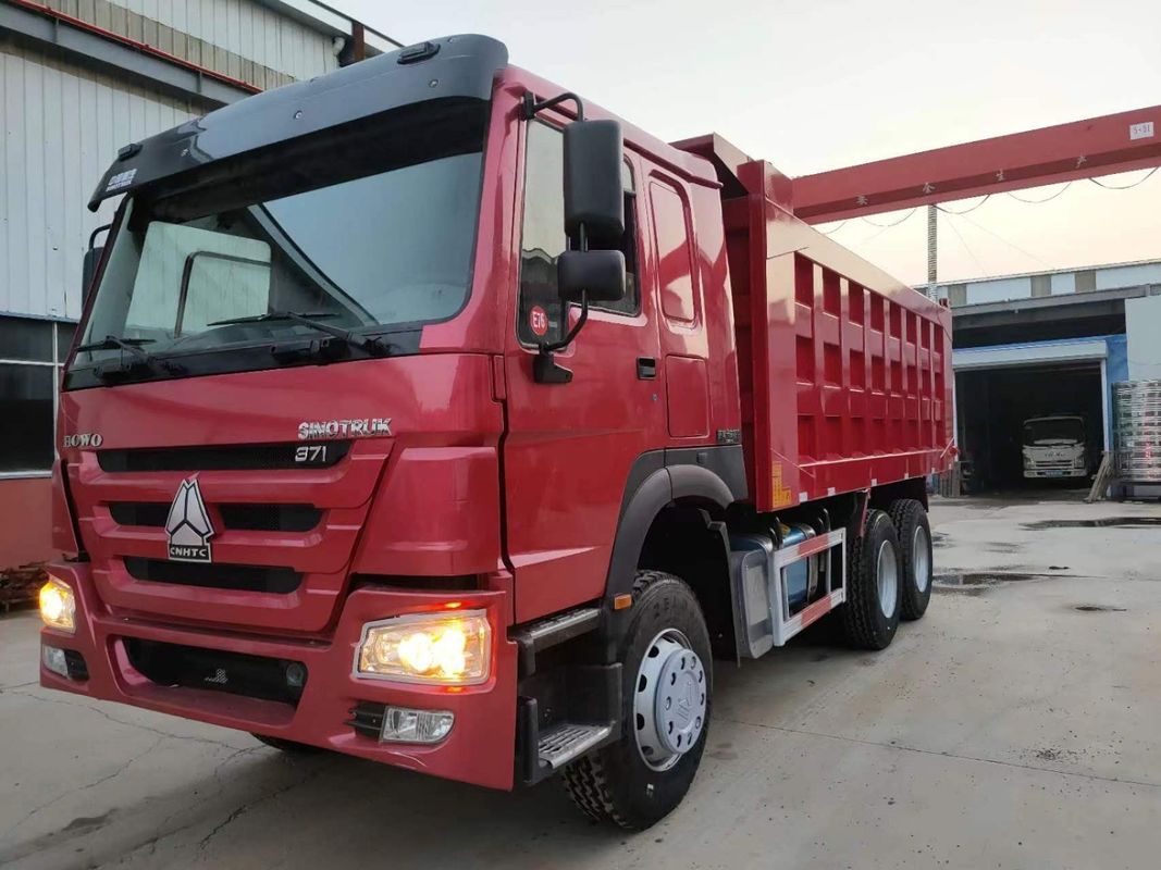 HOWO 6x4 371hp 30 toneladas camión red tipper camión de descarga con motor WEICHAI y 3 pasajeros