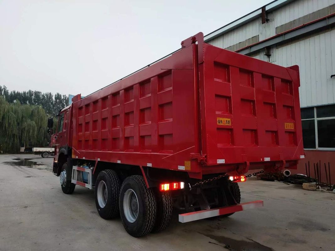 HOWO 6x4 371hp 30 toneladas camión red tipper camión de descarga con motor WEICHAI y 3 pasajeros