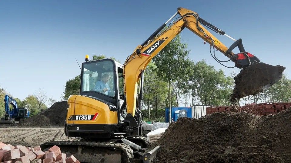 Excavadora Sany 35u 4855mm Altura máxima de excavación y peso de operación de 5,8 toneladas