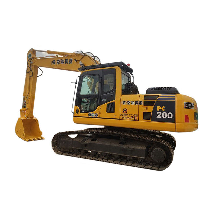 Excavadora Komatsu PC200-8 de segunda mano en color original con cilindro hidráulico