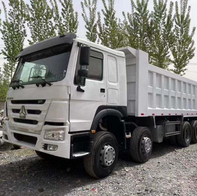 Sistema multimedia Ninguno Sinotruk HOWO 371HP camiones de basura usados 8 * 4 para la mina de construcción