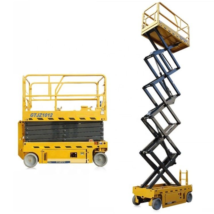 Elevador de tijeras diesel de primer nivel con distancia entre ejes de 1877 mm y altura de elevación de 2,5 m min.