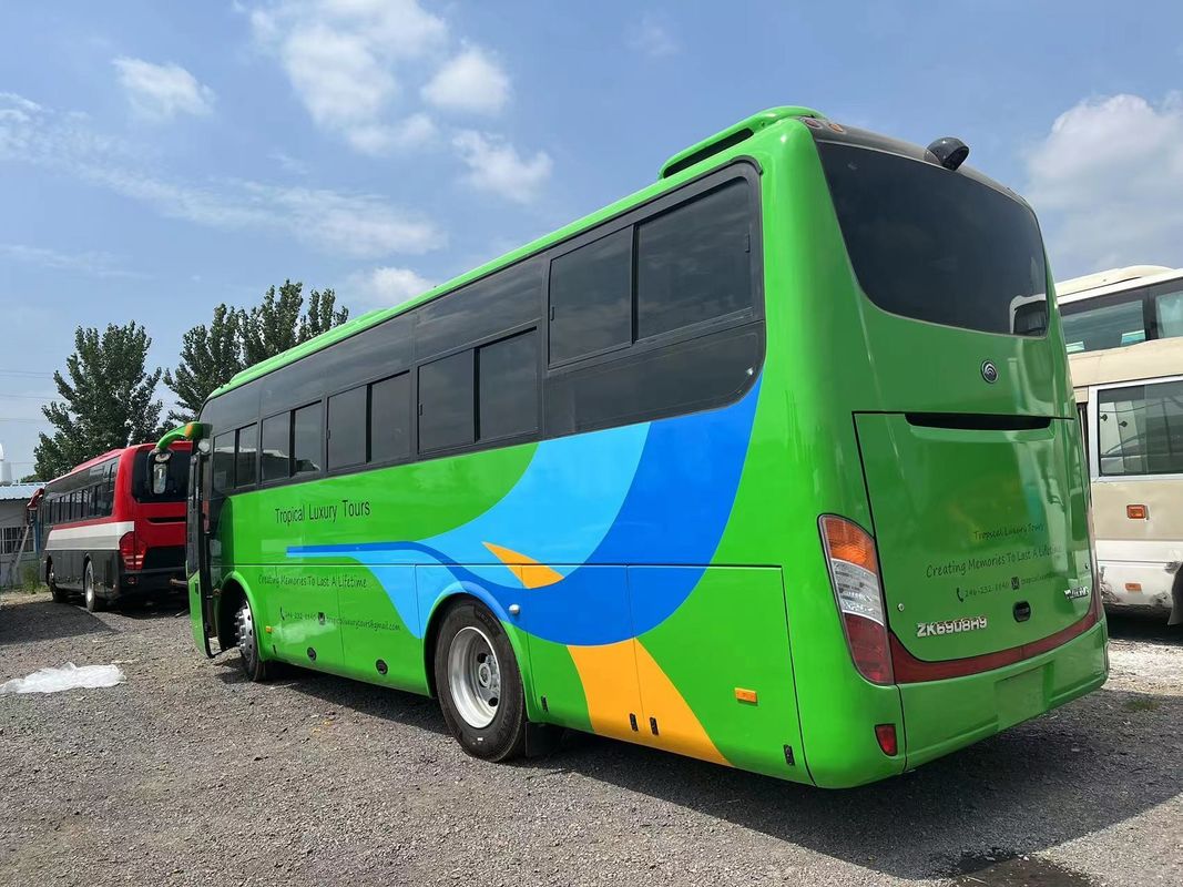 Buen estado de 57 asientos con transmisión manual RHD Autobús usado con suspensión de resorte de hoja