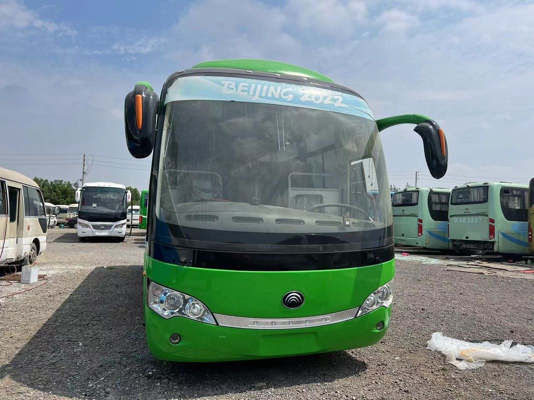 Buen estado de 57 asientos con transmisión manual RHD Autobús usado con suspensión de resorte de hoja