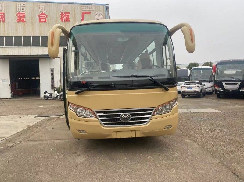 Suspensión de resorte de hoja 35 asientos Autobús de autobuses usados con dirección asistida y asientos de lujo