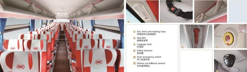 Autobús turístico RHD con motor Yuchai de 38 asientos para conducción de tipo derecha