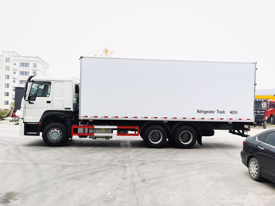 Rango de temperatura de menos 18 a 20 grados Centigrados Sinotruk HOWO 6x4 camioneta frigorífica