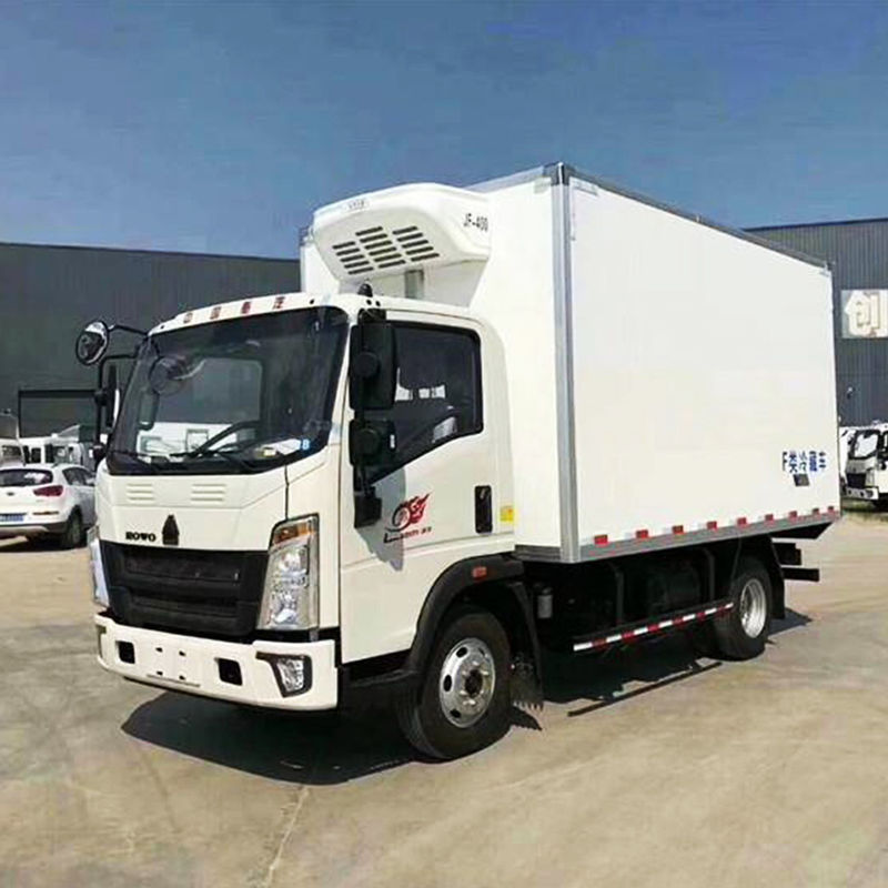 Requisito de la aduana Camión refrigerado de 130 caballos de fuerza 4x2 para entrega de helados y refrigeración de alimentos