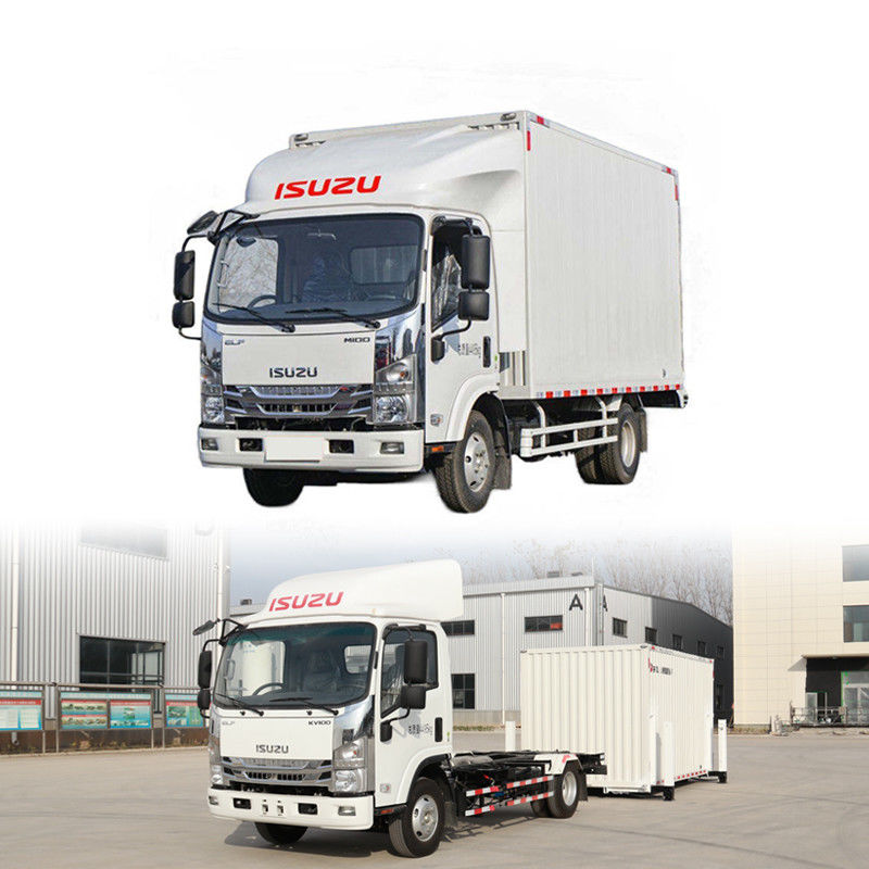 Isuzu Diesel 4 * 2 camión de carga de furgoneta mediana con cuerpo desmontable y arrancadores hidráulicos