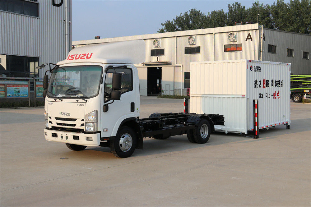 Isuzu Diesel 4 * 2 camión de carga de furgoneta mediana con cuerpo desmontable y arrancadores hidráulicos