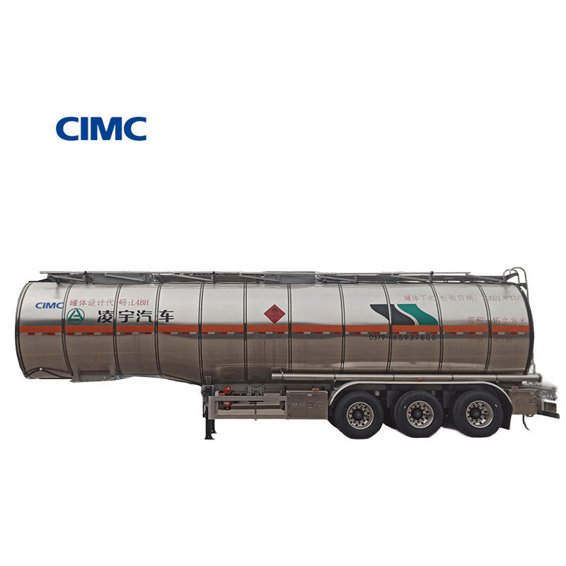 CIMC LINYU 46000L Cisterna de combustible de aleación de aluminio Camión remolque con distancia entre ejes 6150 1310 1310