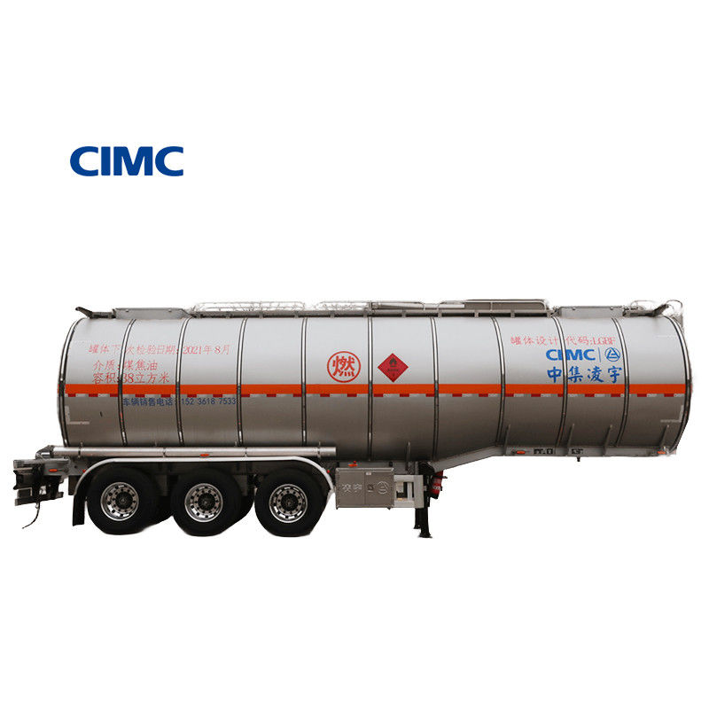 46000 litros de acero inoxidable petrolero crudo tanque de combustible semirremolque para la distribución de camiones
