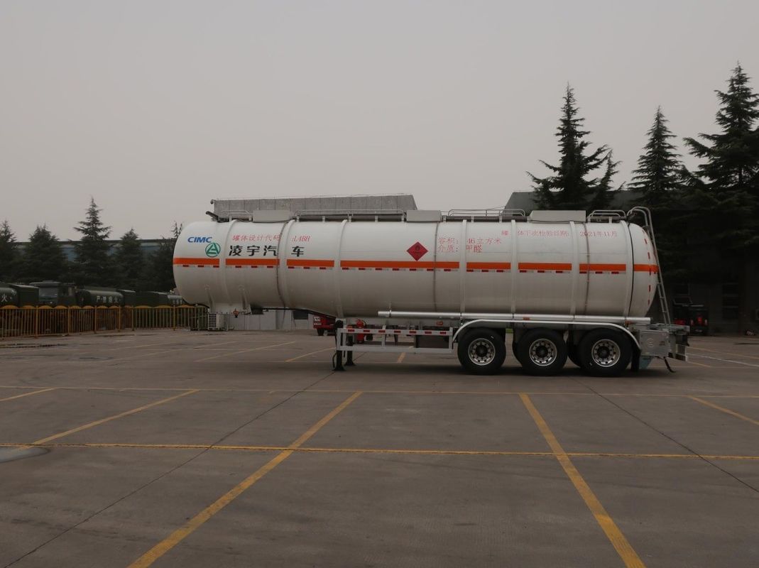 46000 litros de acero inoxidable petrolero crudo tanque de combustible semirremolque para la distribución de camiones