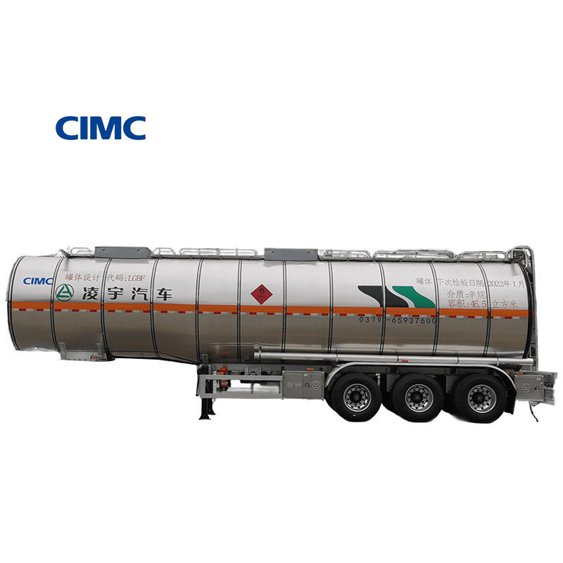 32100/31800 KG Masa de carga nominal CIMC LINYU 8*4 de aleación de aluminio, remolque para camiones cisterna de combustible líquido