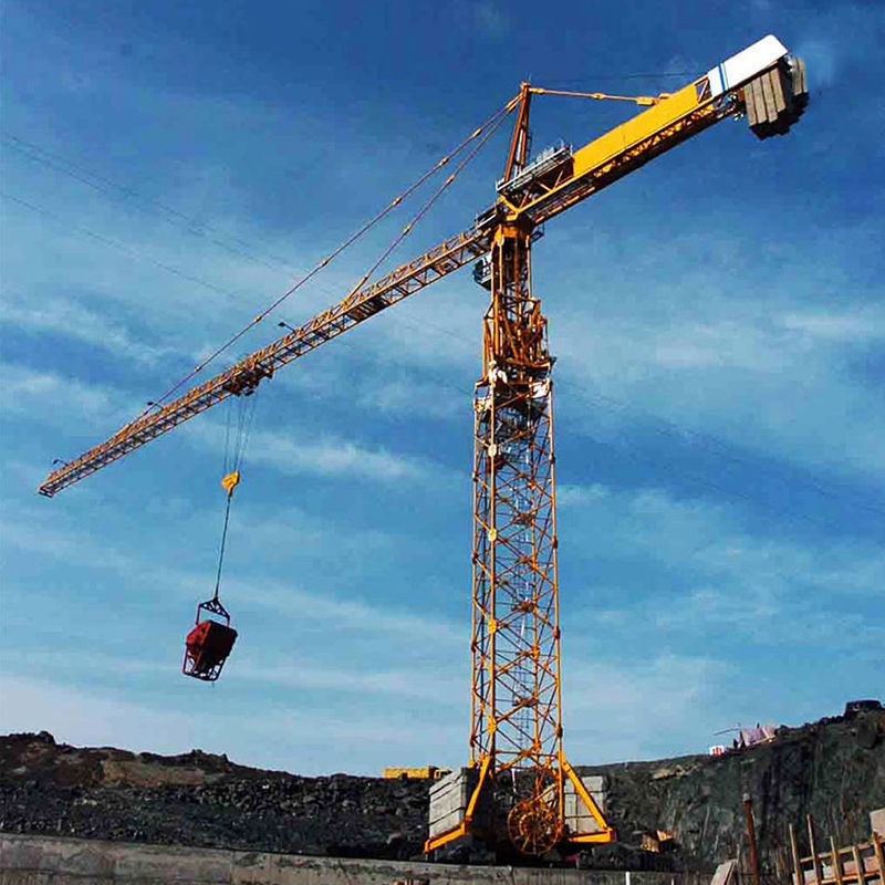 Energía Minería Syt80 T6012-6 6 toneladas 8 toneladas grúa de torre plana con largo radio de trabajo